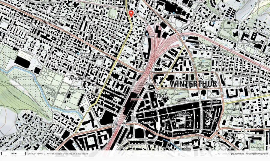Lageplan Schaffhauserstrasse 24, 8400 Winterthur